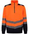 RG460 TRF670 Regatta High Visibility Pro 1/4 Zip Sweatshirt Orange  / Navy colour image